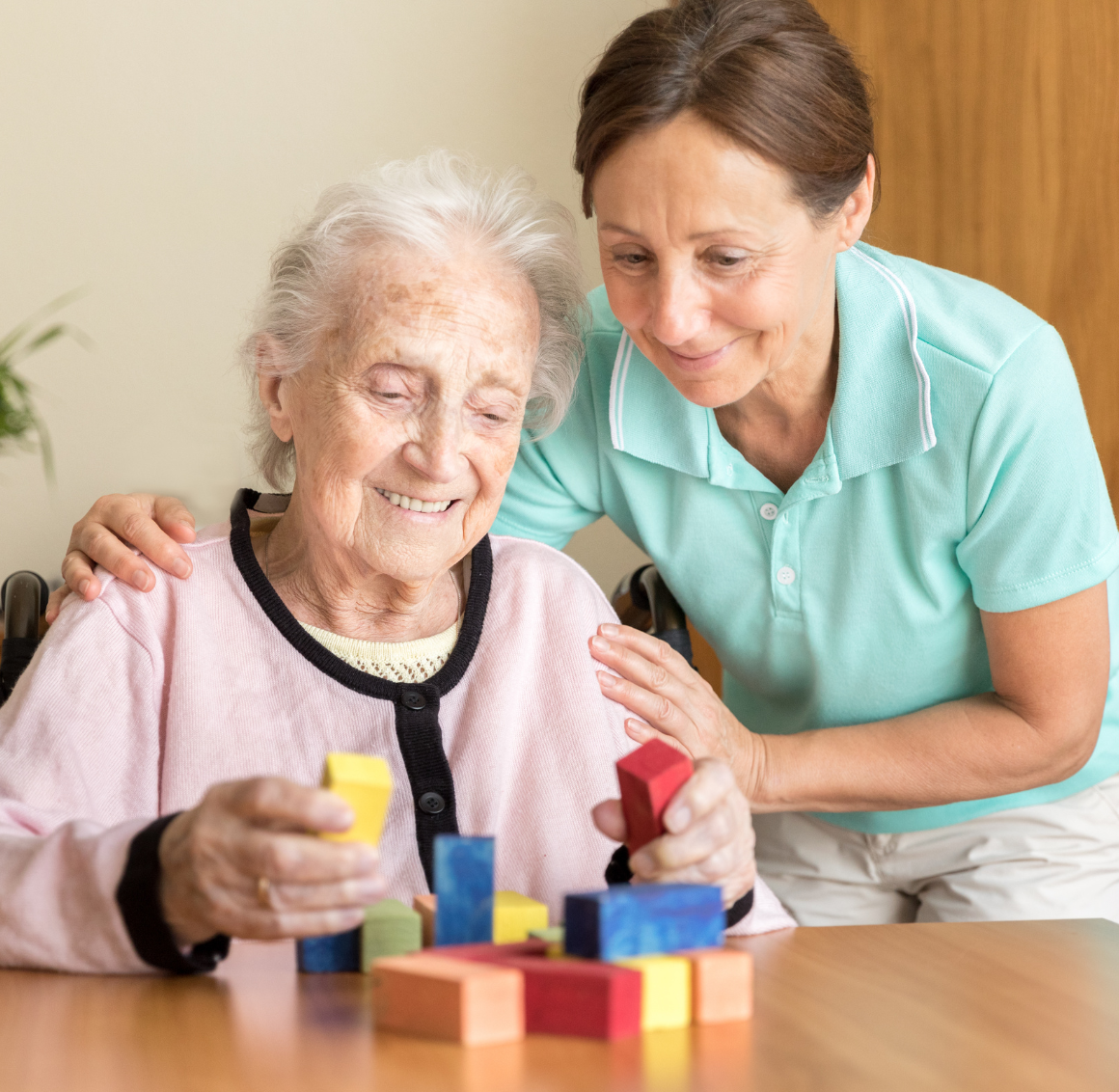 Elderly building puzzles