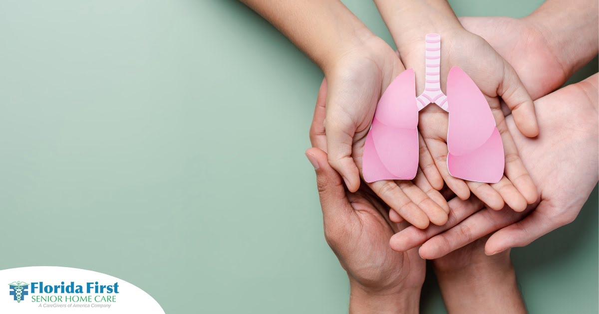 Hands holding paper lungs represent COPD.