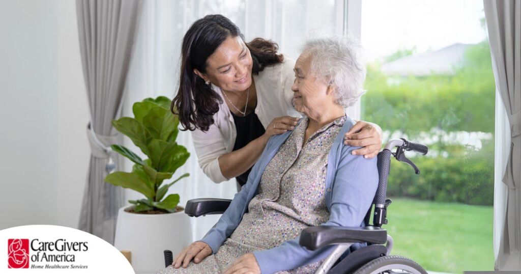 A mother, her daughter, and her mother embrace, representing the sandwich generation.