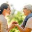 Caregiver provides at home senior services to an elderly loved one