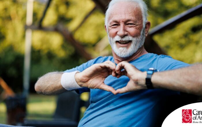 A senior stays active during men’s health month benefitting from senior health at home.